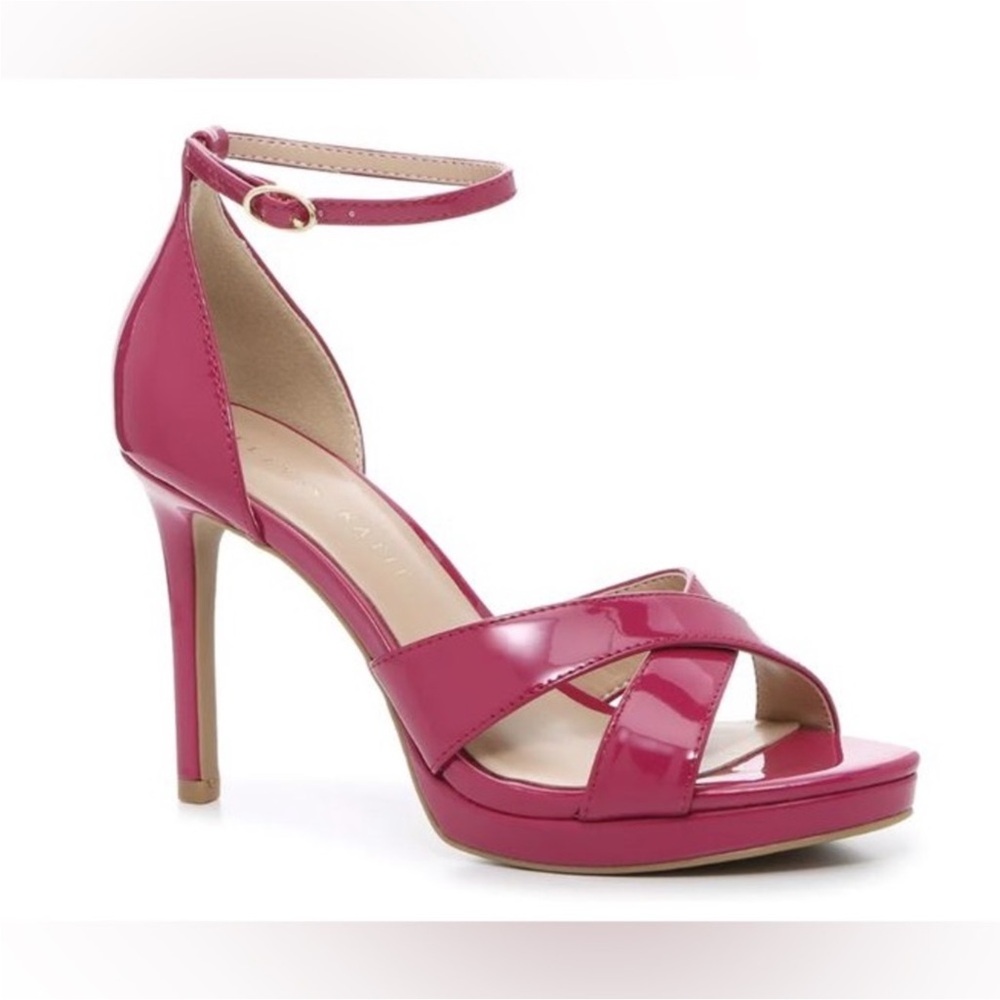 KELLY & KELLY PINK PATENT LEATHER STRAPPY HEELS